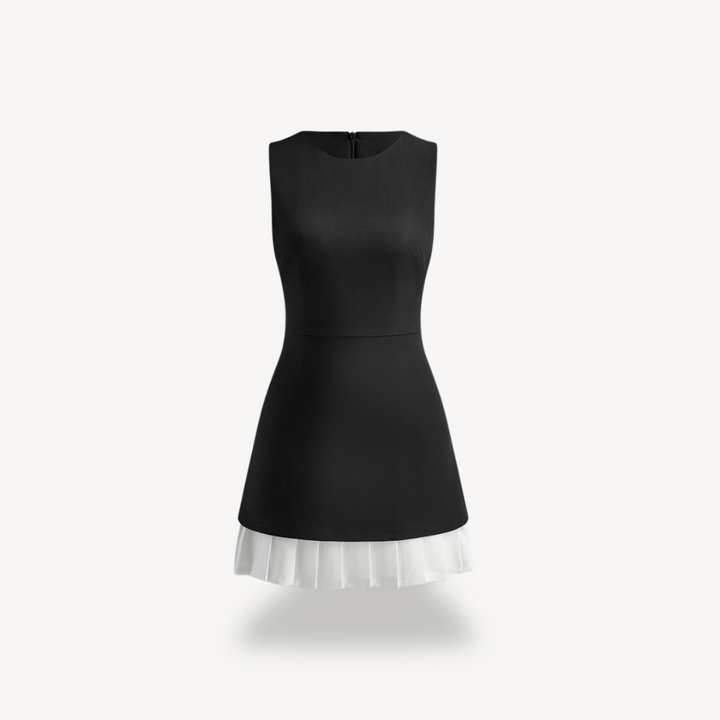 Sleeveless Color Block Pleated Mini Dress Women | Loravelle