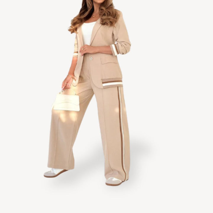 Two-Piece Striped Blazer Suit Women | Loravelle