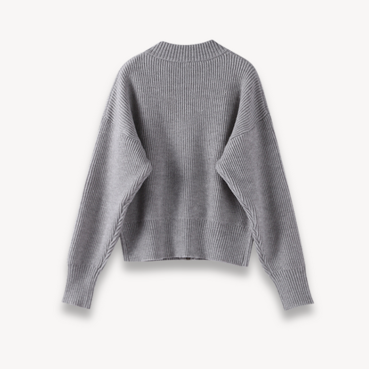 Loravelle | Relaxed Zip-Up Knit Cardigan for Women