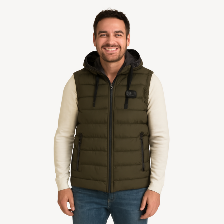 Puffer Vest with Hood for Men | Loravelle