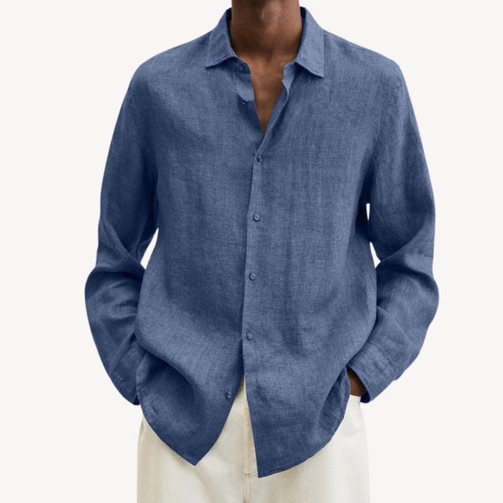 Men's Casual Long Sleeve Linen Shirt | Loravelle