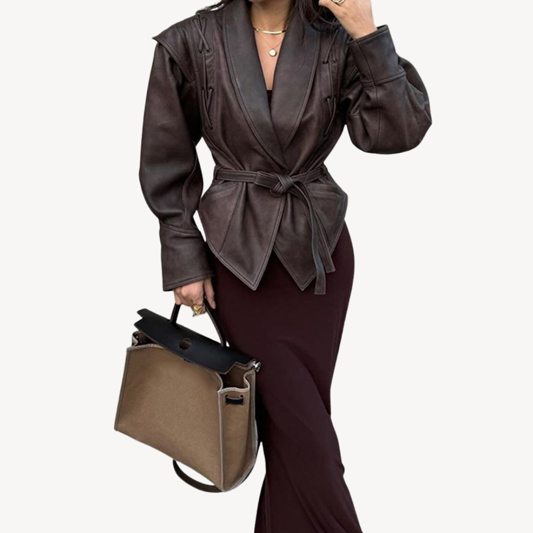 Leather Puffer Blazer Jacket for Women | Loravelle