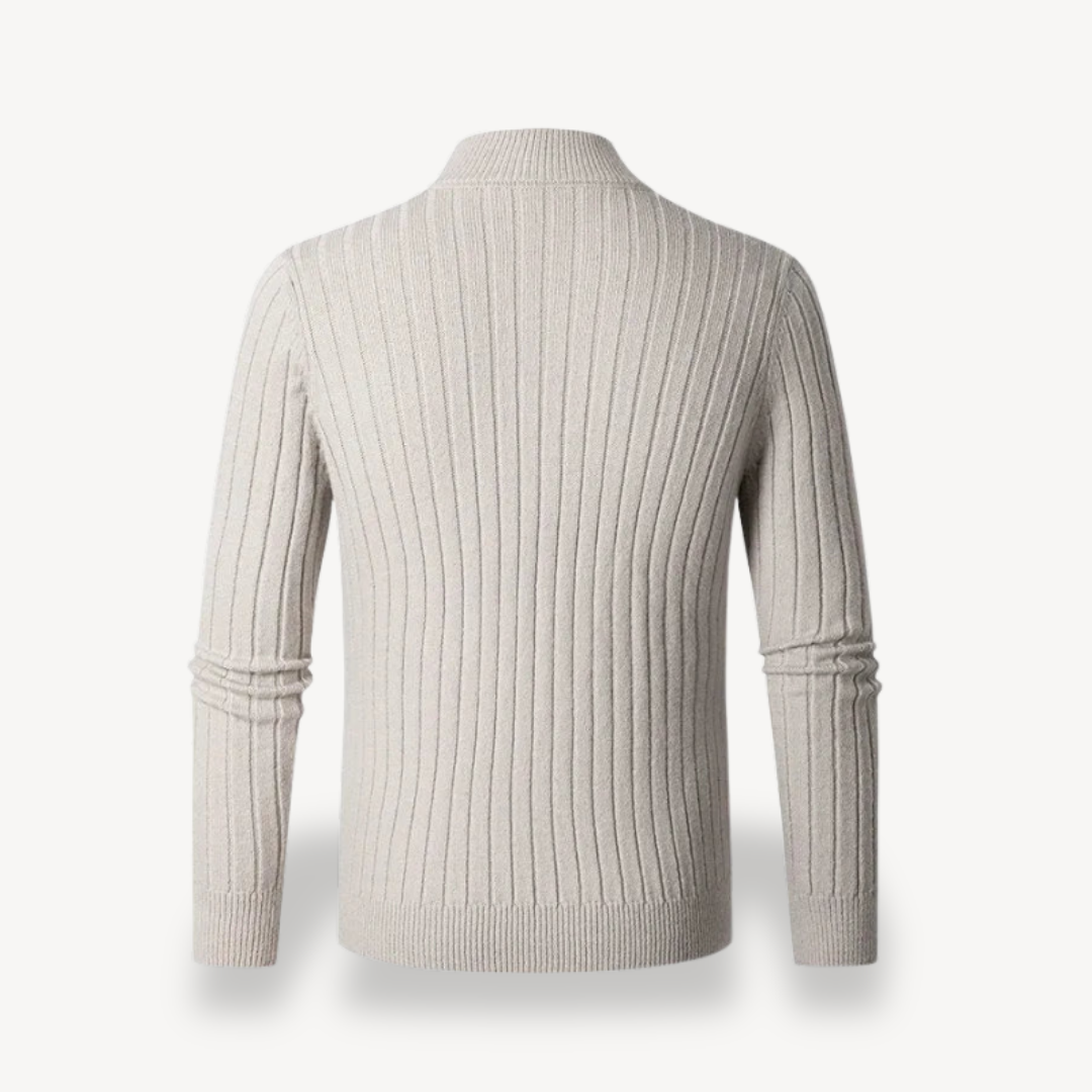 Men's Ribbed Quarter-Zip Sweater | Loravelle