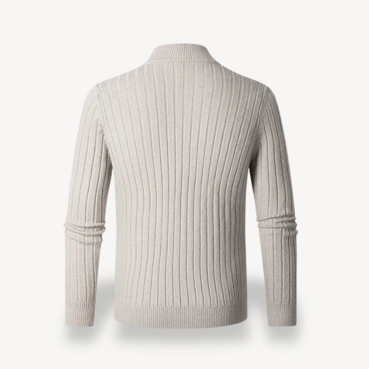 Men's Ribbed Quarter-Zip Sweater | Loravelle