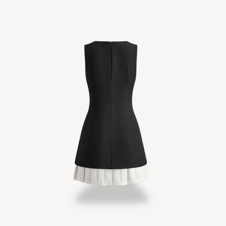 Sleeveless Color Block Pleated Mini Dress Women | Loravelle