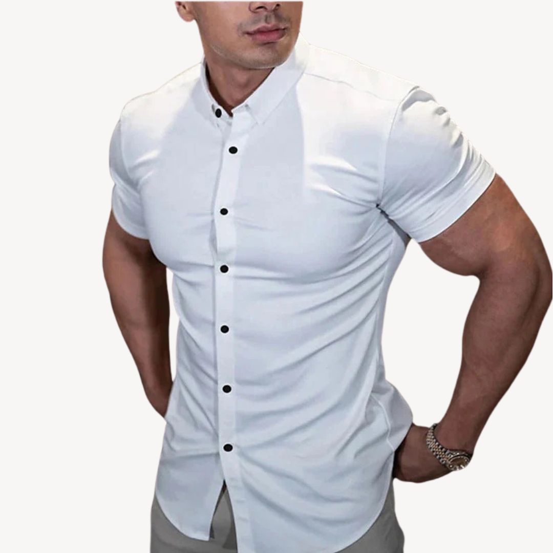 Men's Muscle Fit Cotton Spandex Shirt | Loravelle