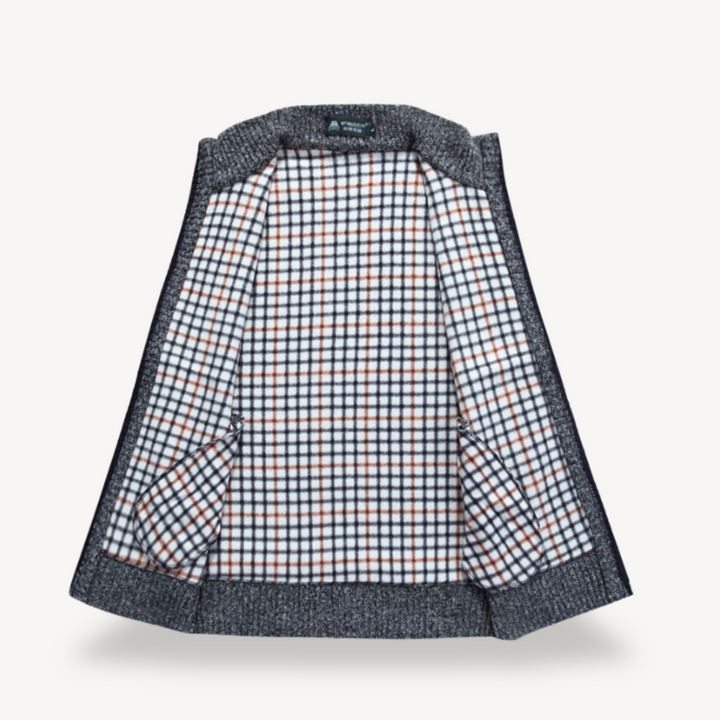 Men's Knit Vest with Checkered Lining | Loravelle