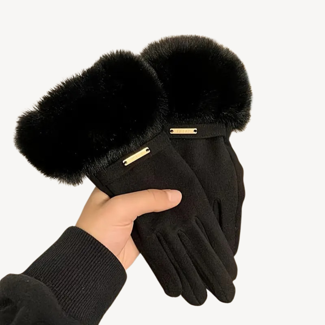 Faux Fur Trimmed Winter Gloves for Women | Loravelle