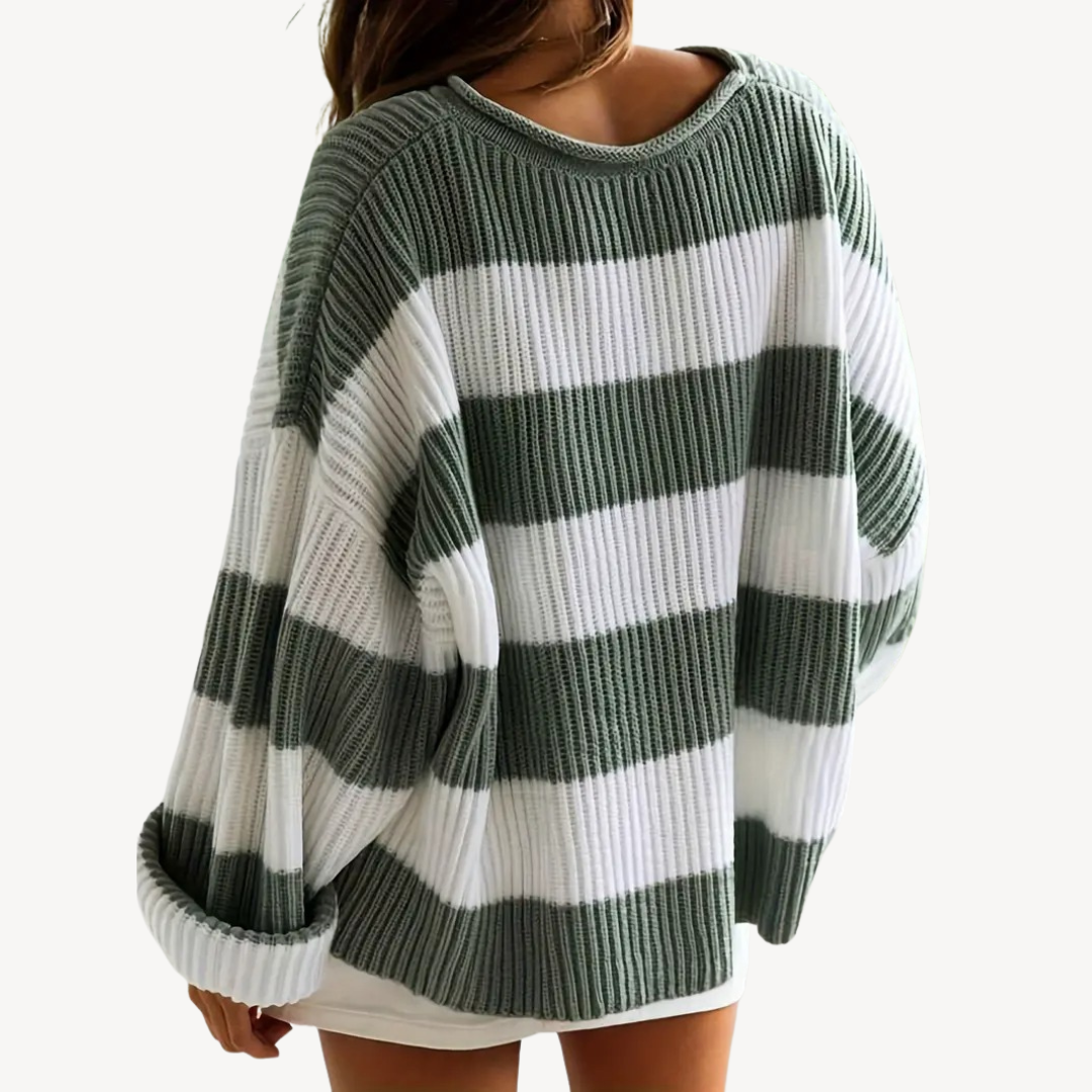 Women's Striped Oversized Sweater | Loravelle