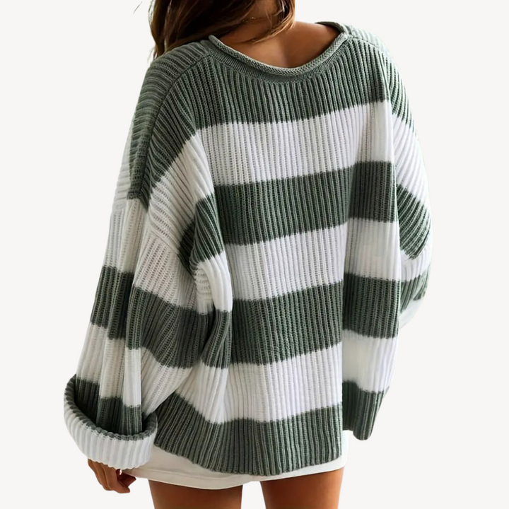 Women's Striped Oversized Sweater | Loravelle