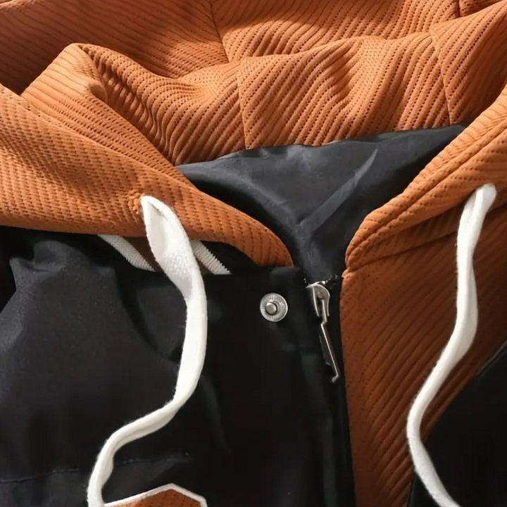 Men's Puffer Varsity Jacket with Hoodie | Loravelle