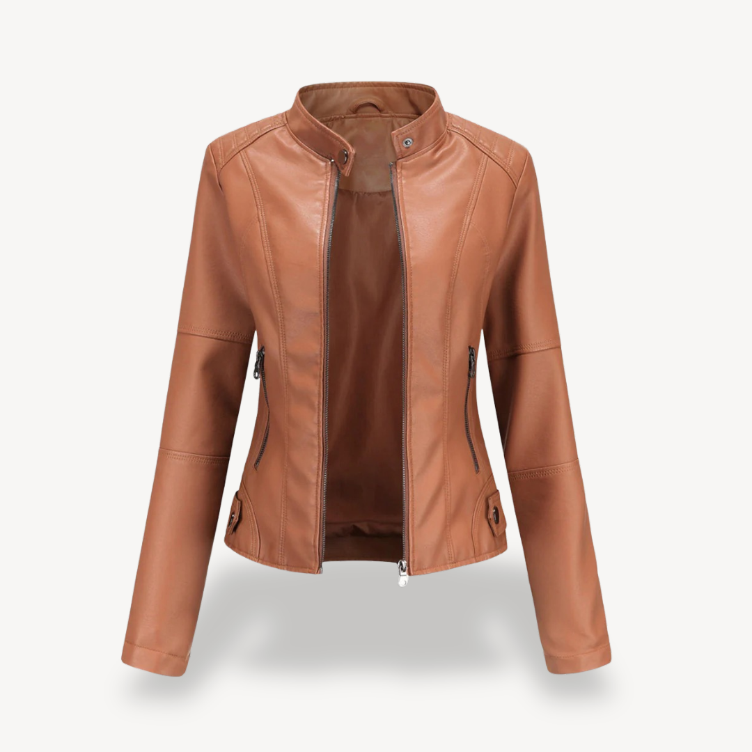 Women's Faux Leather Biker Jacket | Loravelle