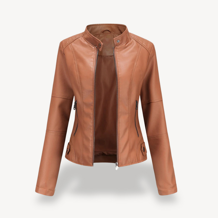 Women's Faux Leather Biker Jacket | Loravelle