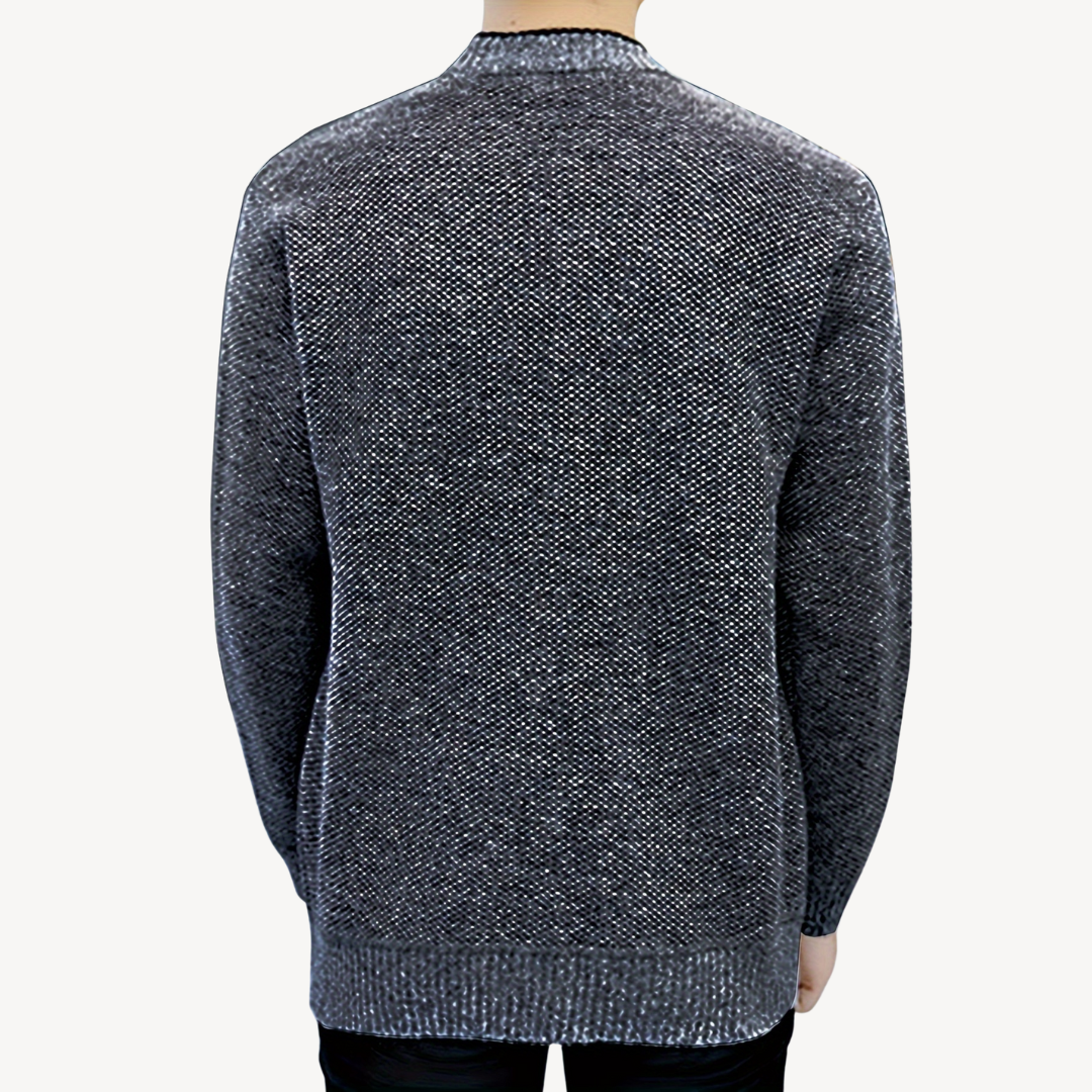 Men's Cardigan Sweater with Plaid Lining | Loravelle