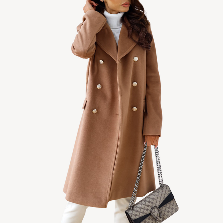 Women's Double-Breasted Wool Coat | Loravelle