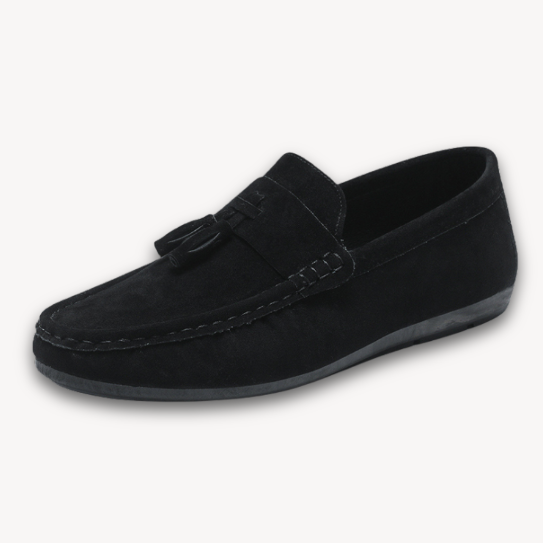 Loravelle | Men's Tassel Suede Loafers - Stylish Casual Shoes for Adults