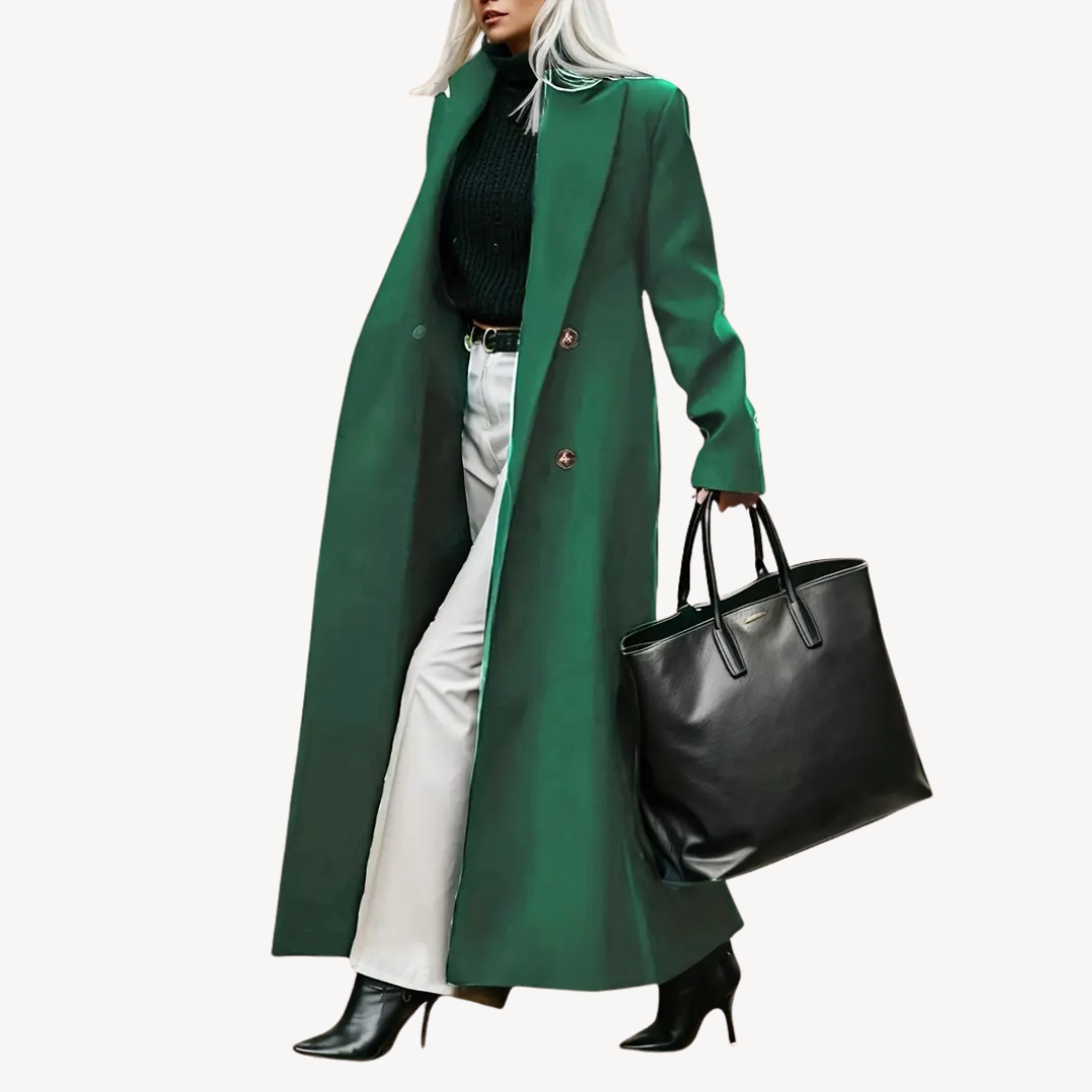 Women's Double-Breasted Long Coat | Loravelle
