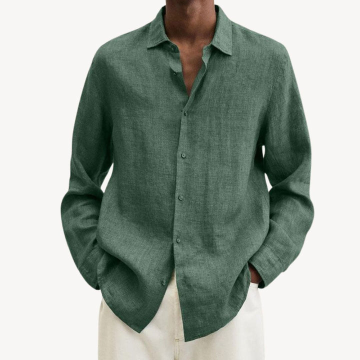 Men's Casual Long Sleeve Linen Shirt | Loravelle