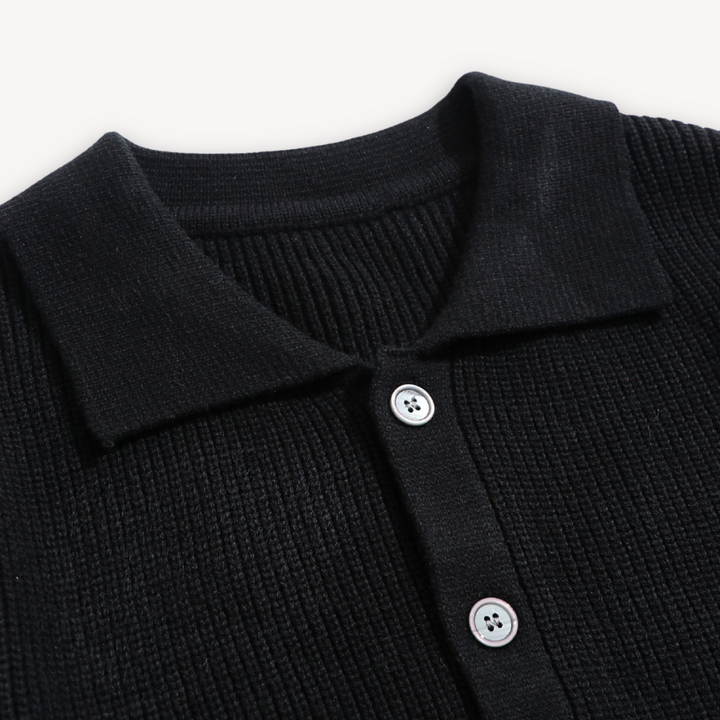 Loravelle | Men's Ribbed Knit Cardigan - Cotton Blend - Casual Button-Up Sweater