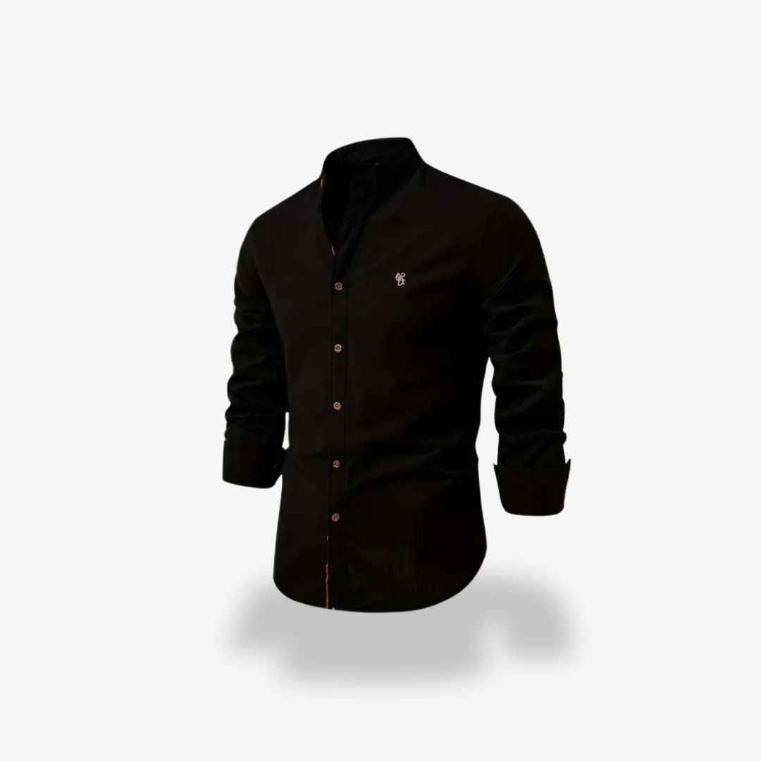 Men's Casual Mandarin Collar Shirt | Loravelle