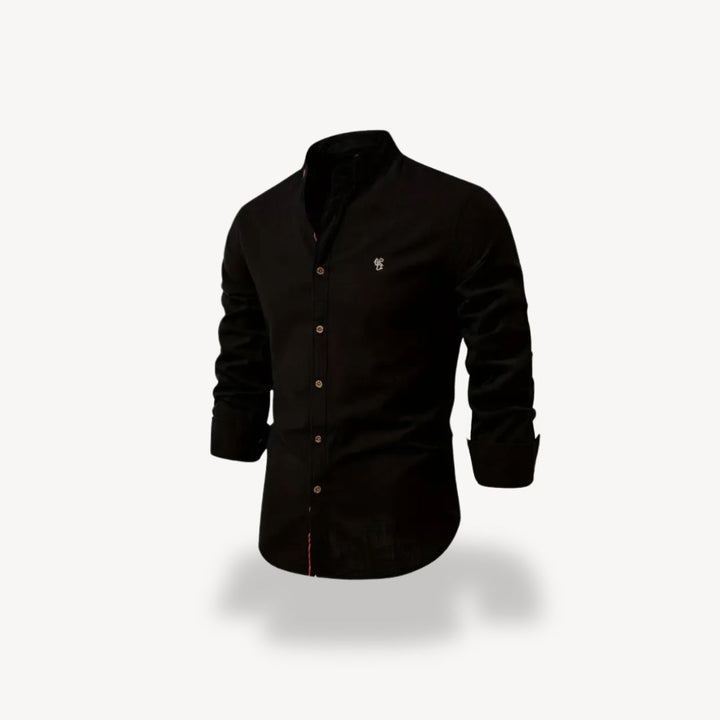 Men's Casual Mandarin Collar Shirt | Loravelle