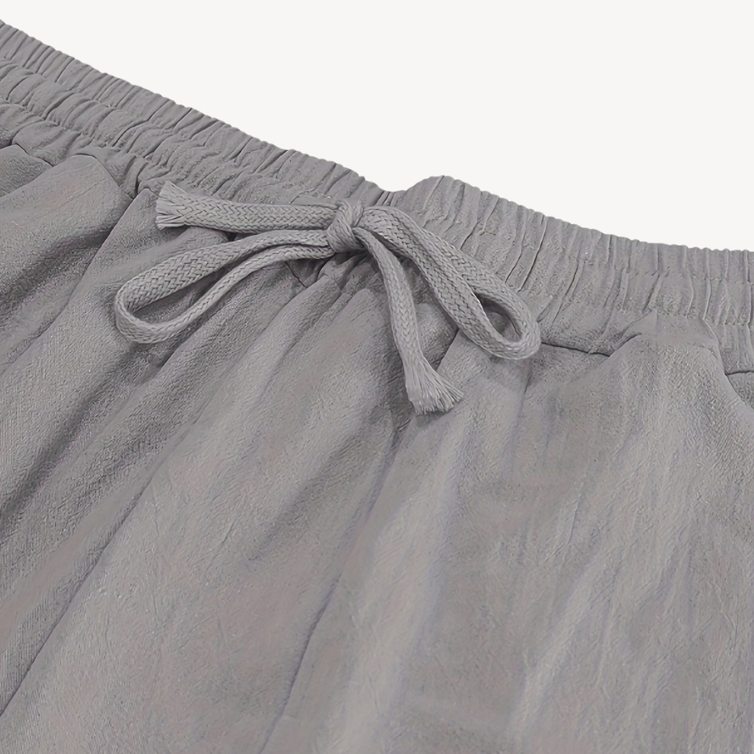 Men’s Linen Drawstring Pants & Shirt Set – Casual Relaxed Trousers & Shirt | Loravelle