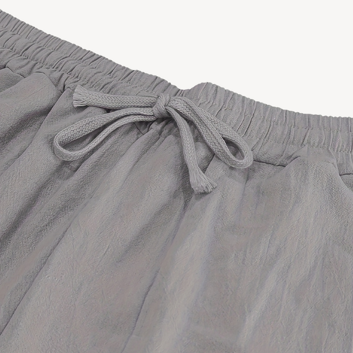 Men’s Linen Drawstring Pants & Shirt Set – Casual Relaxed Trousers & Shirt | Loravelle
