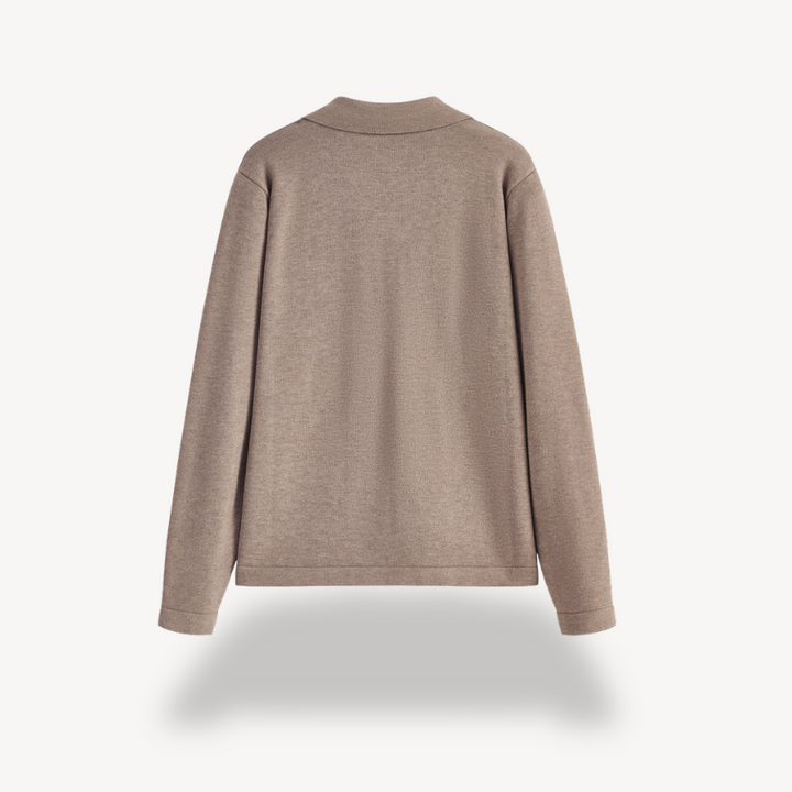 Knit Long Sleeve Polo V-Neck Sweater Women | Loravelle
