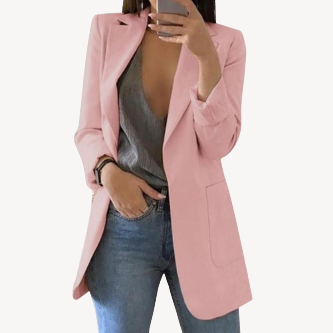 Women's Long Blazer with Open Front | Loravelle