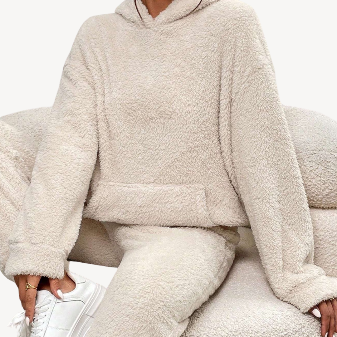Women’s Plush Fleece Loungewear Set Hoodie | Loravelle