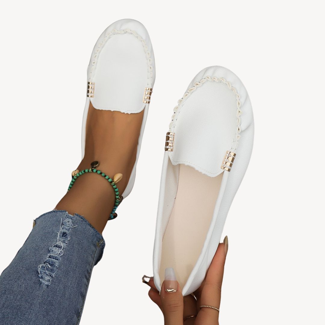 Women's Leather Orthopedic Slip-On Flats | Loravelle
