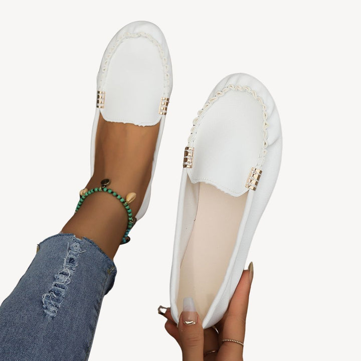 Women's Leather Orthopedic Slip-On Flats | Loravelle