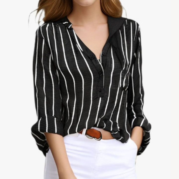 Cotton Blend Striped Shirt Women | Loravelle