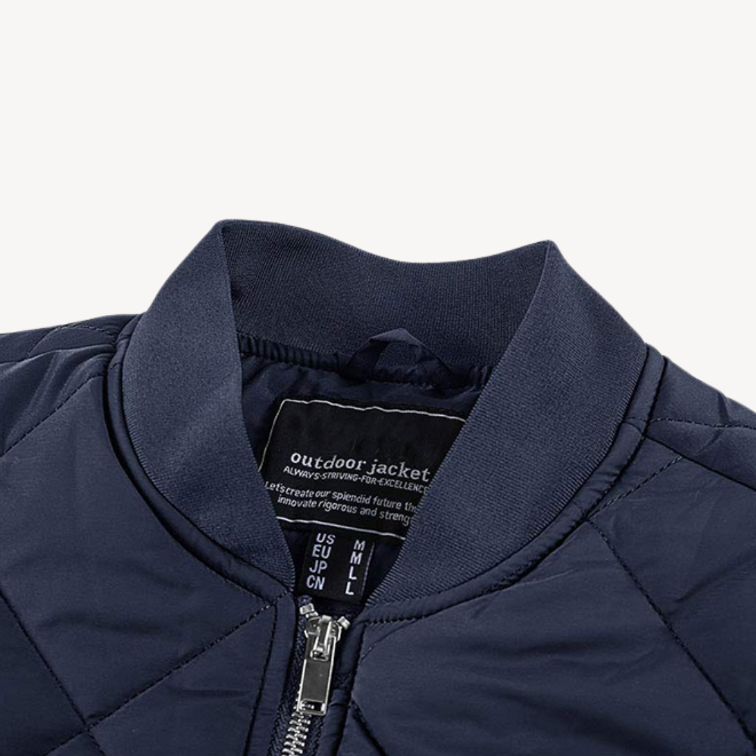 Loravelle | Men's Quilted Bomber Jacket - Lightweight Polyester Outerwear