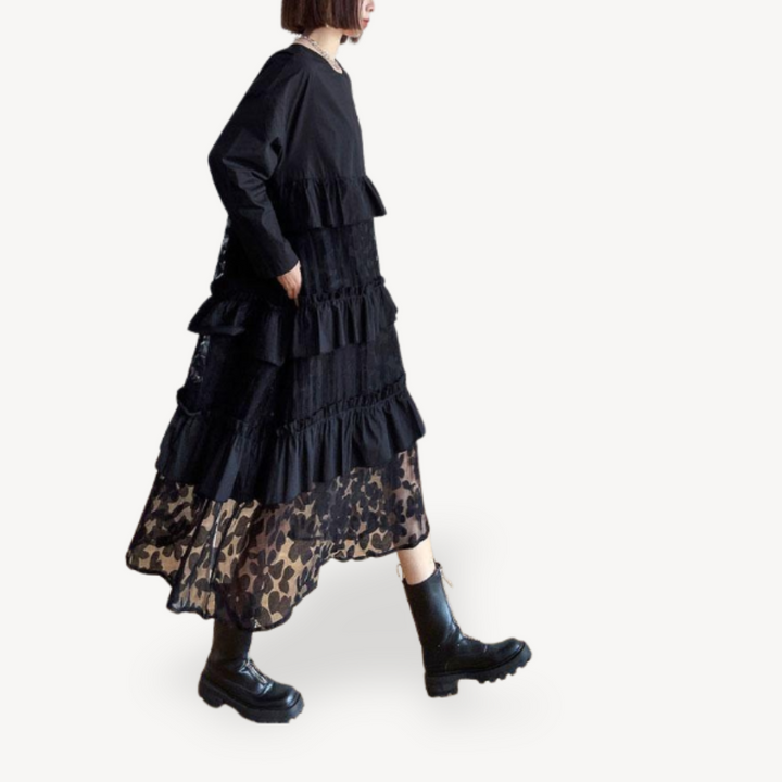Women's Ruffle Tiered Lace Dress | Loravelle