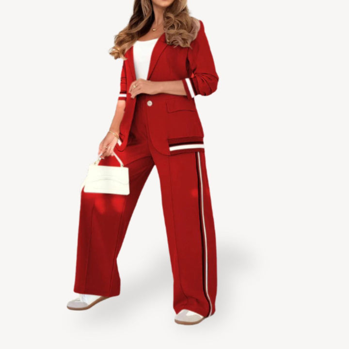 Two-Piece Striped Blazer Suit Women | Loravelle