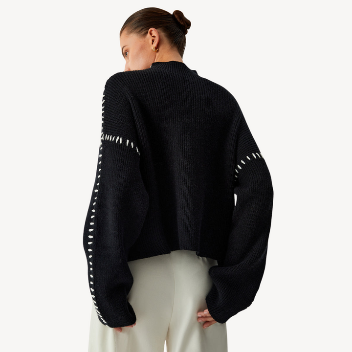 Women's Knit Stitch Detail Sweater | Loravelle