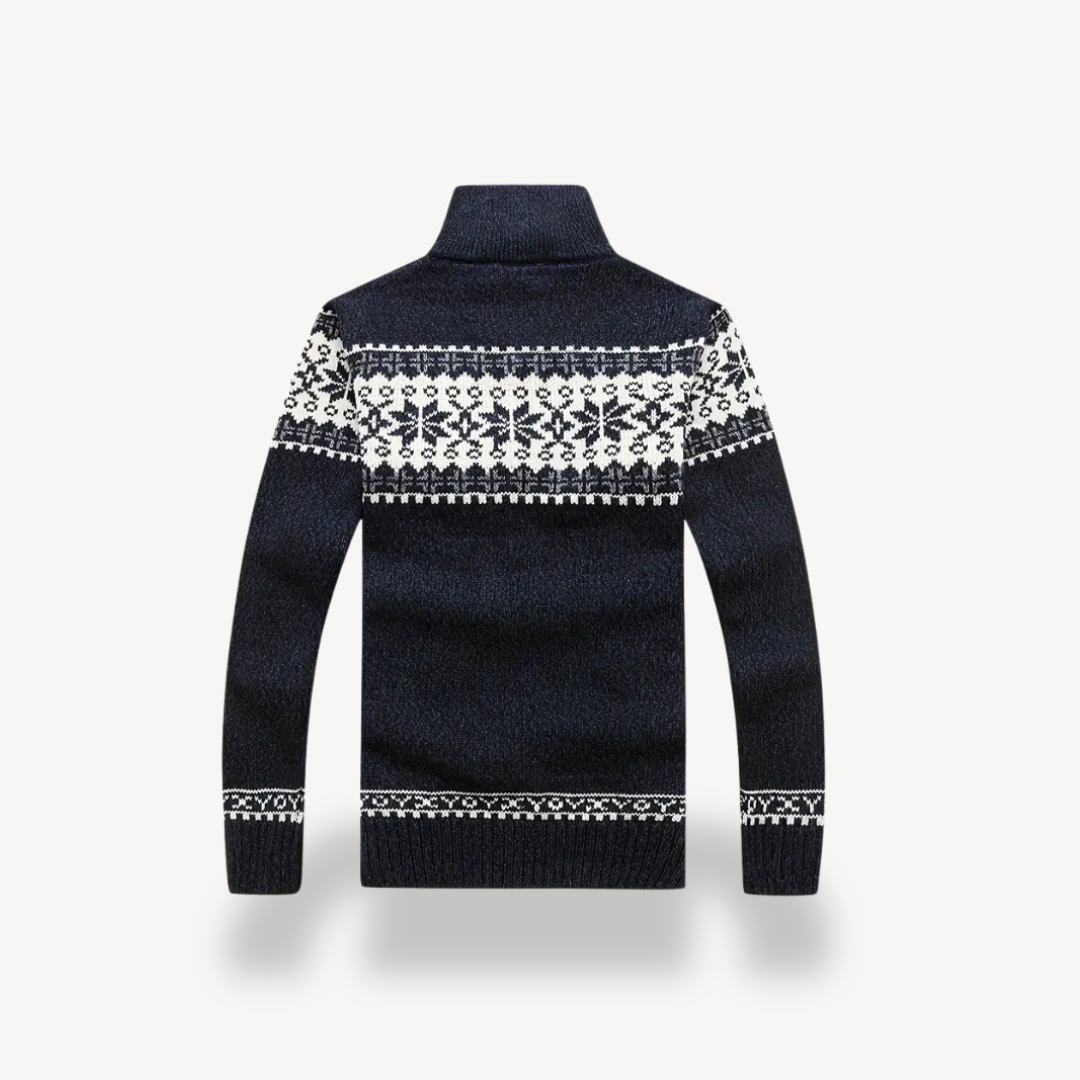 Nordic Knit Full-Zip Sweater Men | Loravelle