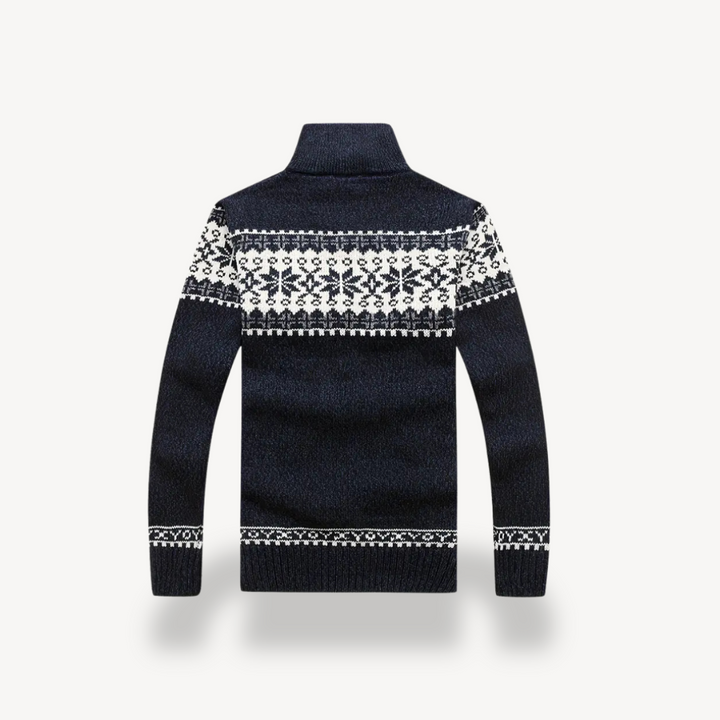 Nordic Knit Full-Zip Sweater Men | Loravelle
