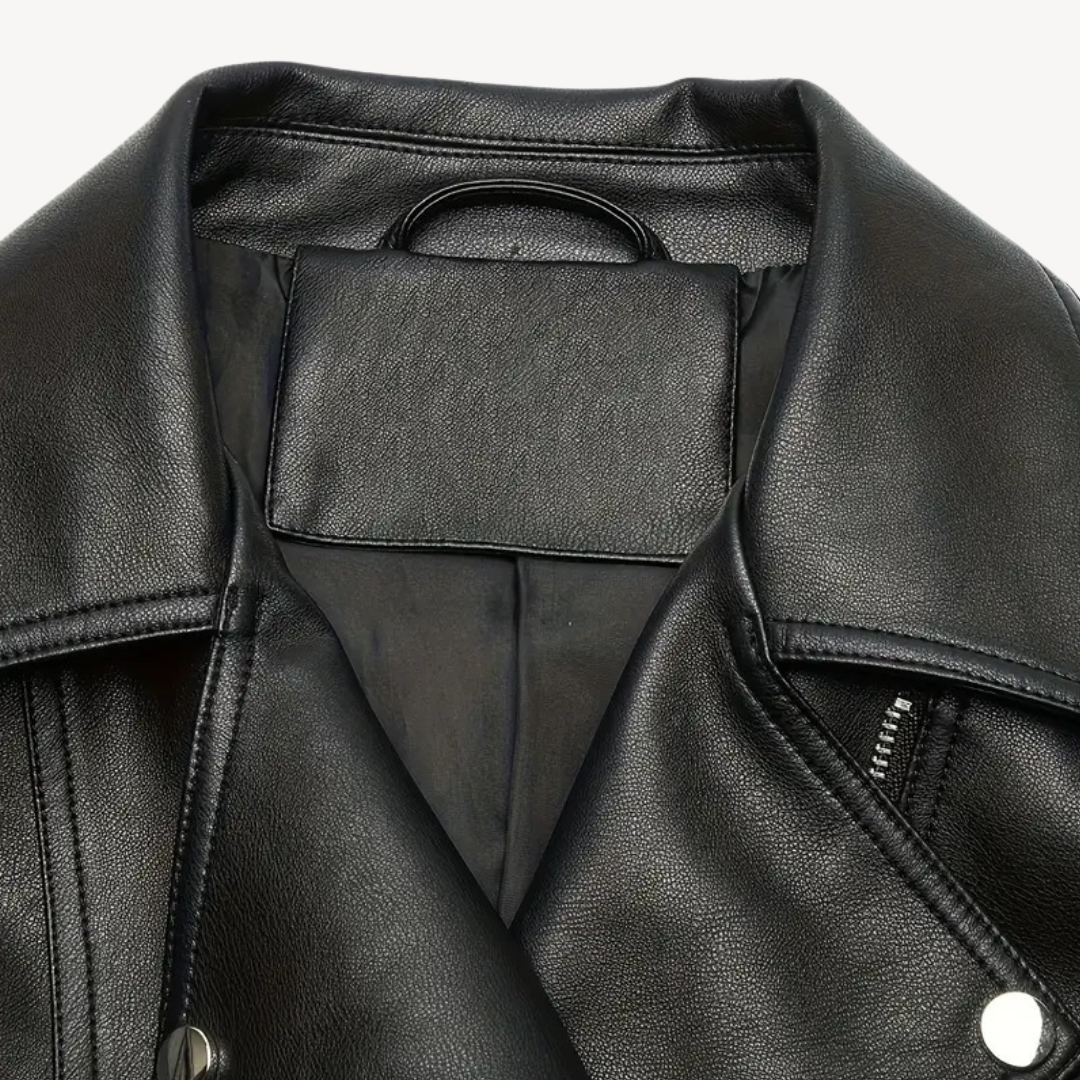 Faux Leather Biker Jacket for Women | Loravelle