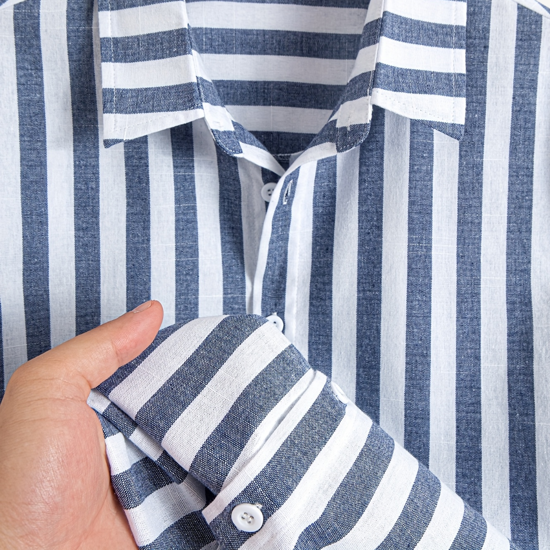 Men's Striped Button-Down Shirt - Comfortable & Stylish | Loravelle
