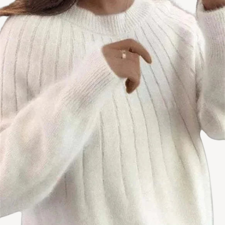 Women’s Wool Blend Ribbed Knit Sweater | Loravelle
