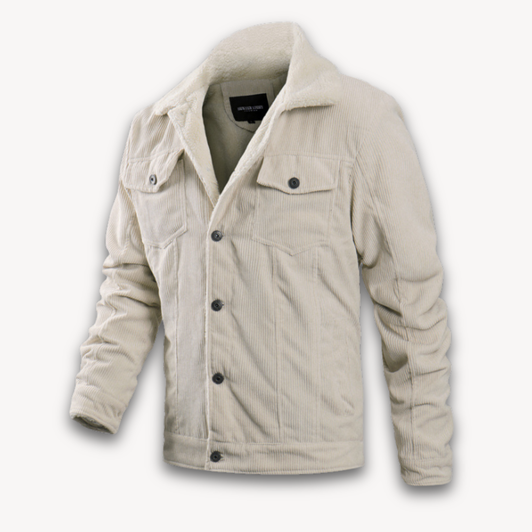 Loravelle | Men's Corduroy Sherpa-Lined Jacket - Winter Warm Casual Coat