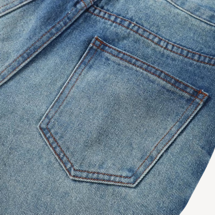 Women's Button-Studded Wide-Leg Jeans | Loravelle