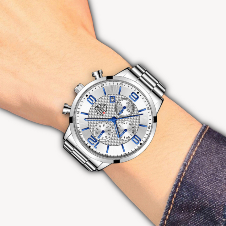 Loravelle | Men's Stainless Steel Chronograph Watch