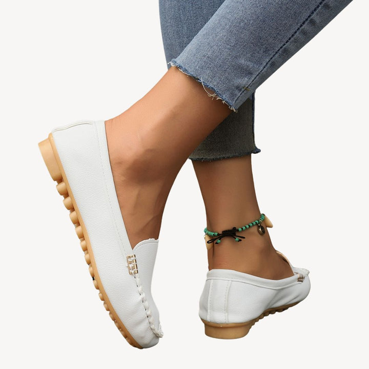 Women's Leather Orthopedic Slip-On Flats | Loravelle