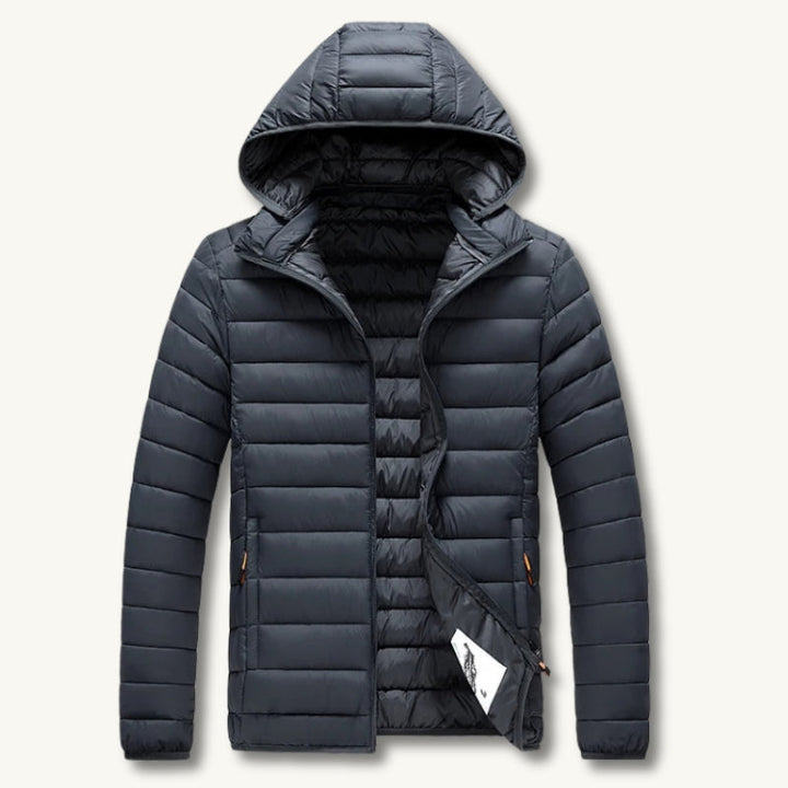 Loravelle | Men's Padded Autumn Jacket with Detachable Hood