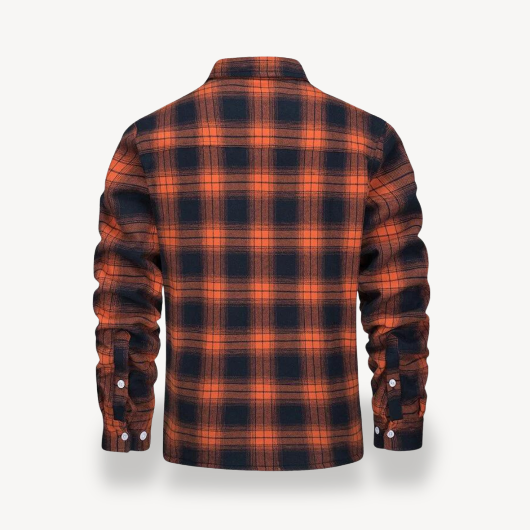 Men's Plaid Flannel Shirt with Sherpa Fleece Lining | Loravelle