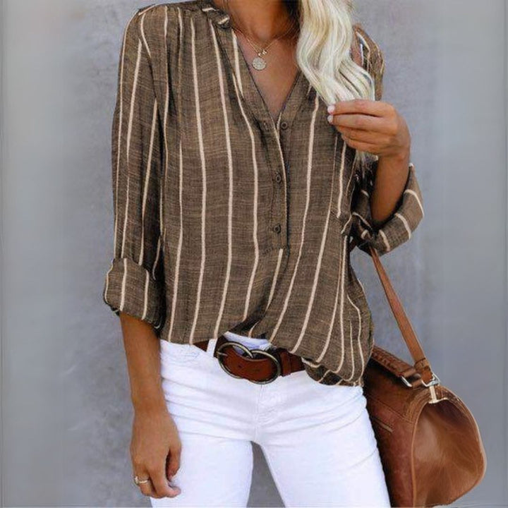 Cotton Blend Striped Shirt Women | Loravelle
