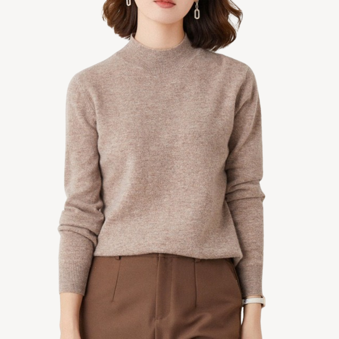 Mock Neck Cashmere Sweater Women | Loravelle